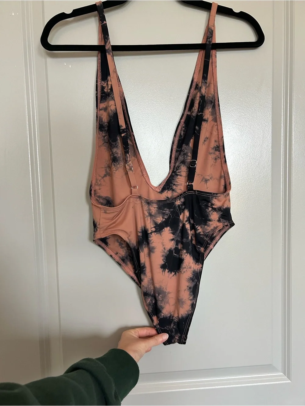 Dippin' Daisy's Pink Peach and Black Tie-Dye One-Piece Swimsuit